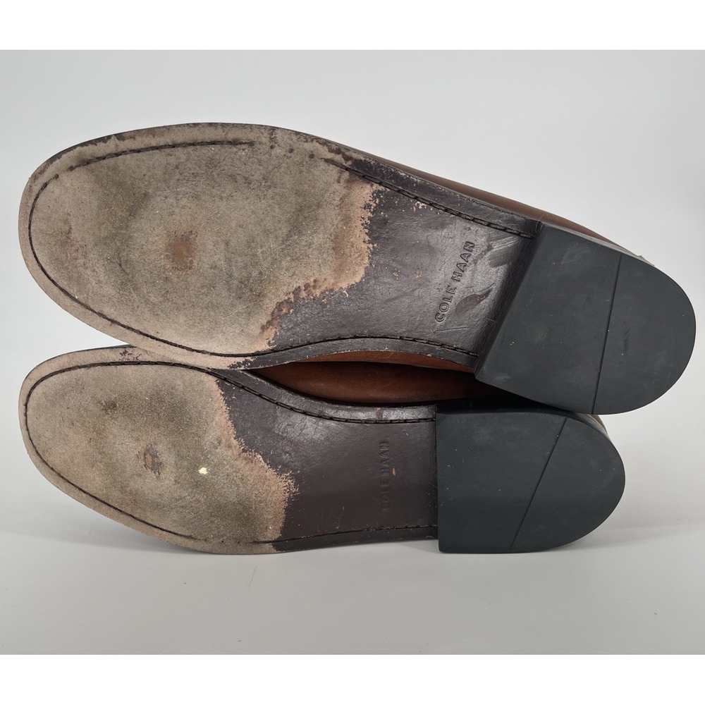 Cole Haan Pinch Men's Size 12 Dress Shoes Brown Leather Tassel Moc Toe Loafers - Picture 6 of 7